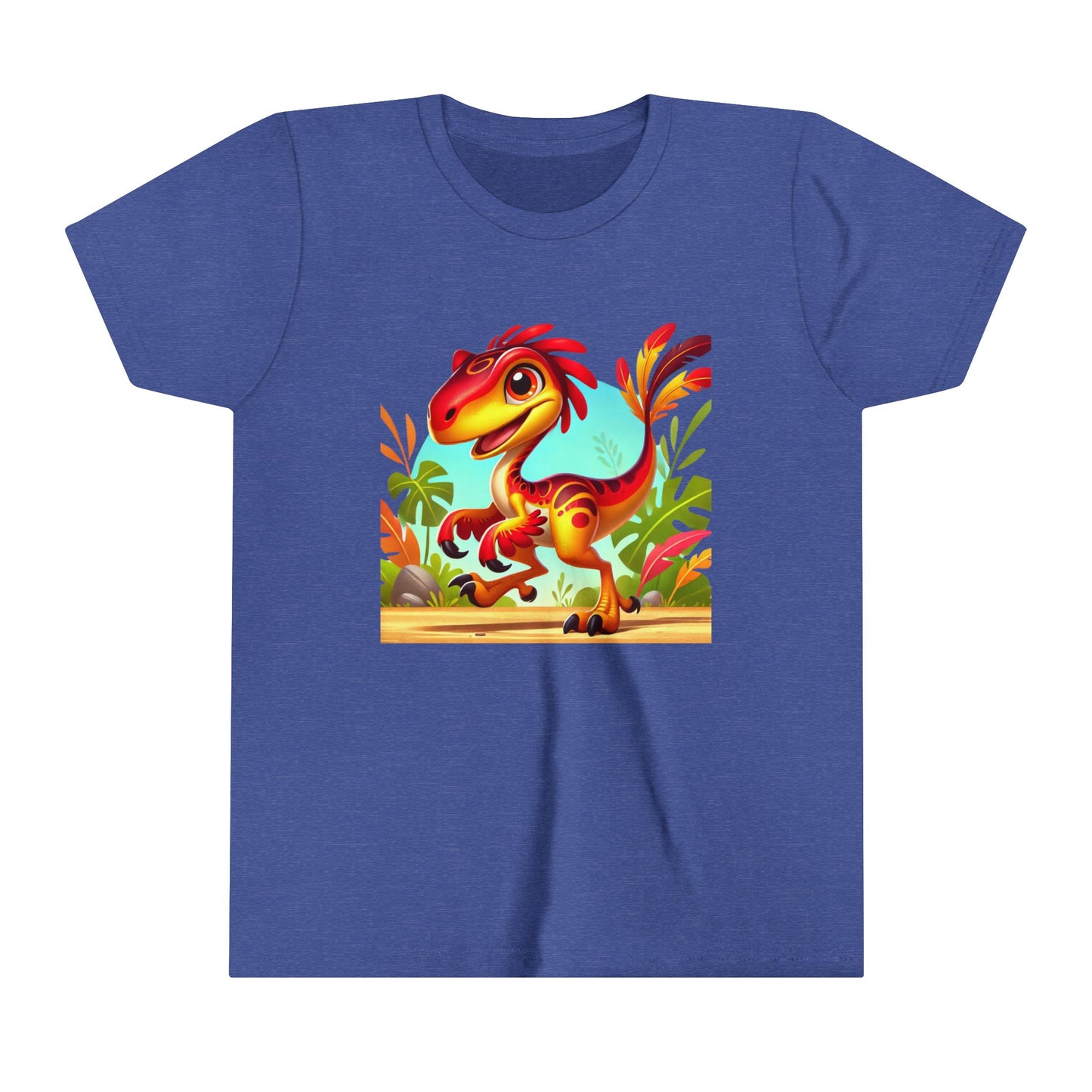 Youth Vibrant Jungle Velociraptor Tee β Fun, Fierce, and Full of Color! π¦πΊπΏ - Unisex Jersey Short Sleeve Tee Super Comfy Dino T-Shirt Gift