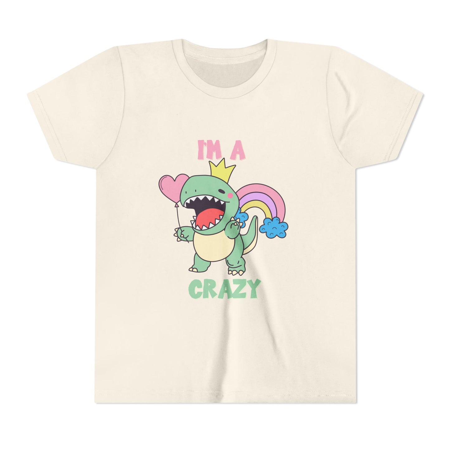 Crazy Cretaceous Cutie Youth Size T-Shirt for kids who love dinosaurs