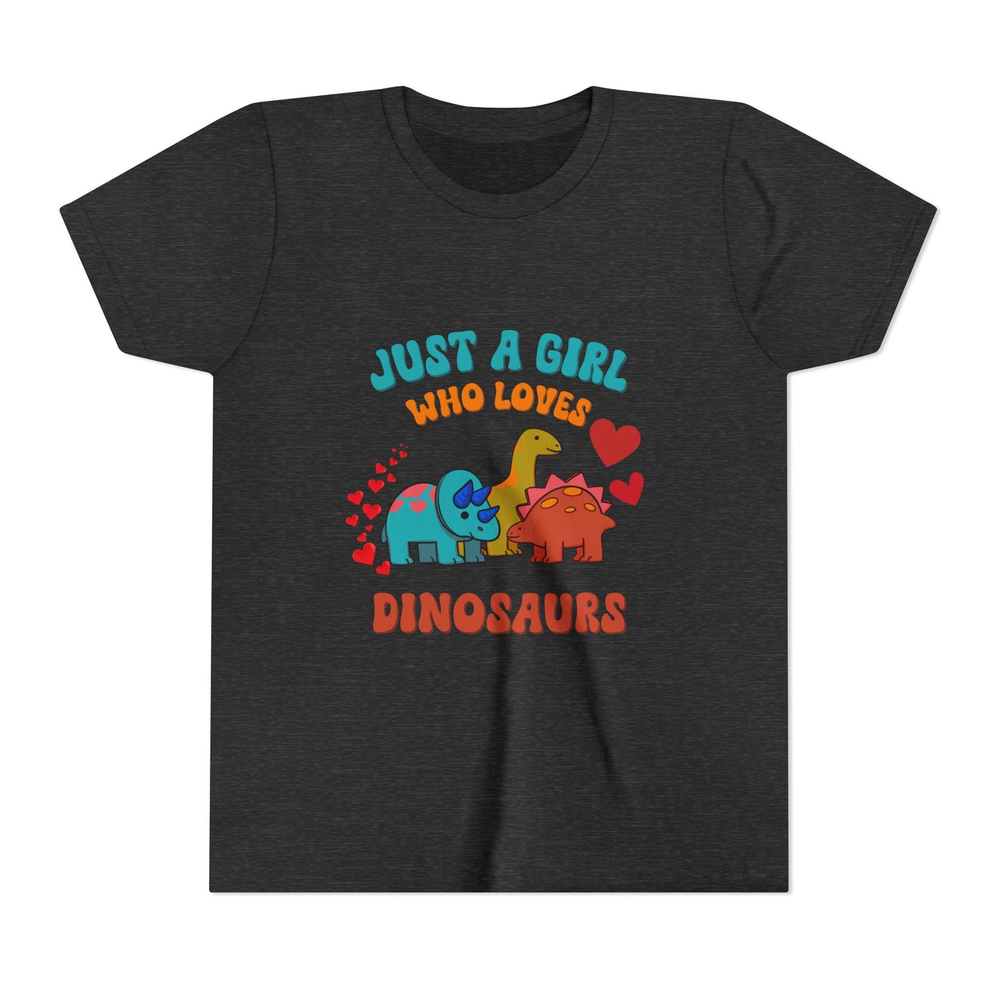 Just a Girl Who Loves Dinosaurs Youth Size T-Shirt Stem Tweens and Teens who Love Dinosaurs Tshirts