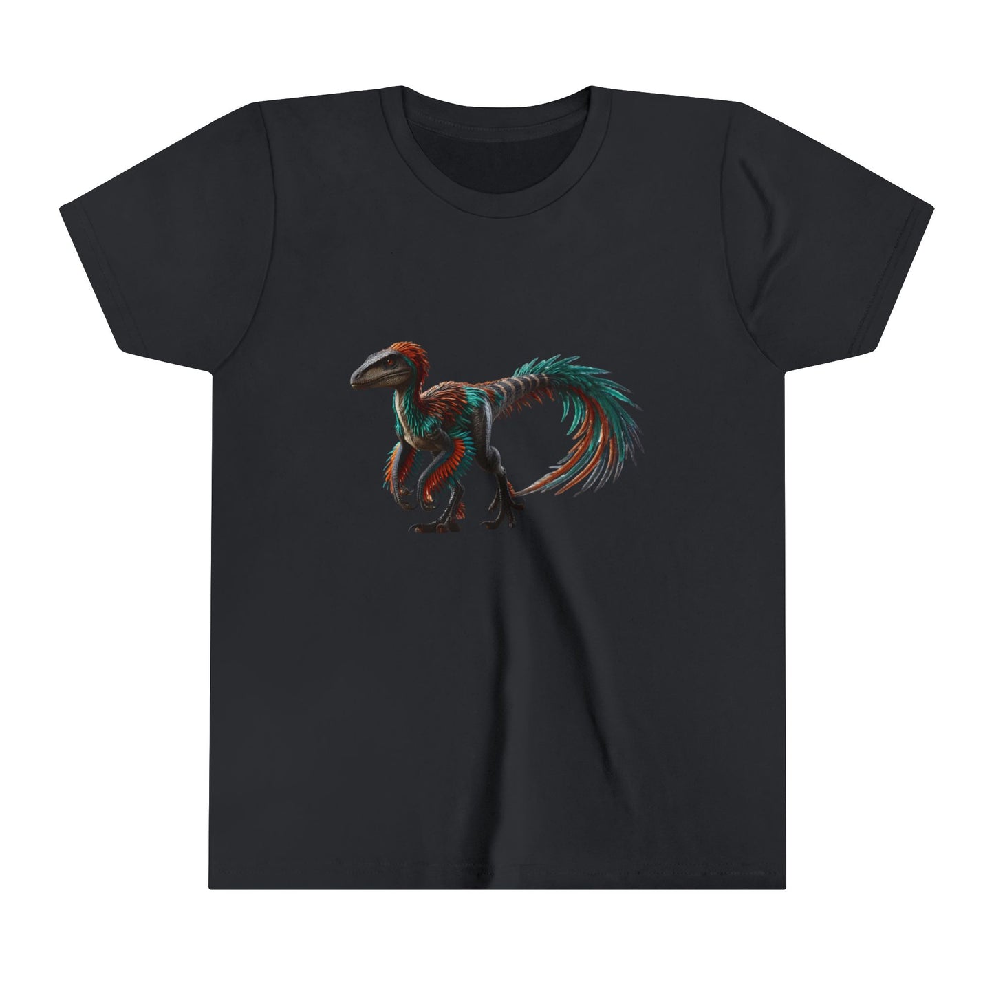 Youth Bright & Bold Velociraptor Tee β Adorable Dino Fun in Orange & Green! π¦ππΏ - Unisex Jersey Short Sleeve Tee Super Comfy Dino T-Shirt Gift