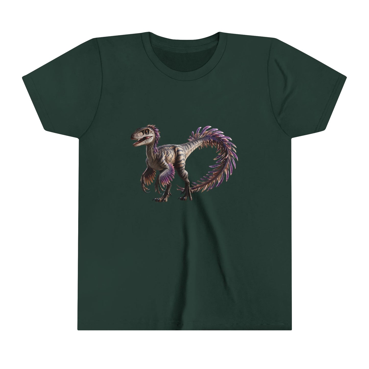 Youth Majestic Feathered Velociraptor Tee β Fierce, Fabulous, and Full of Flair! π¦πβ¨ - Unisex Jersey Short Sleeve Tee Super Comfy Dino T-Shirt Gift