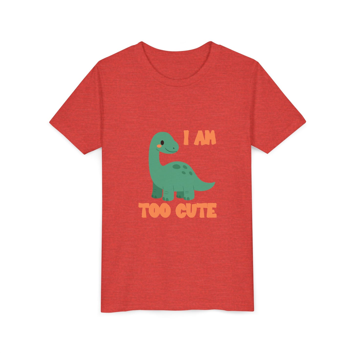 I AM TOO CUTE Youth Size T-Shirt for kids who love dinosaurs