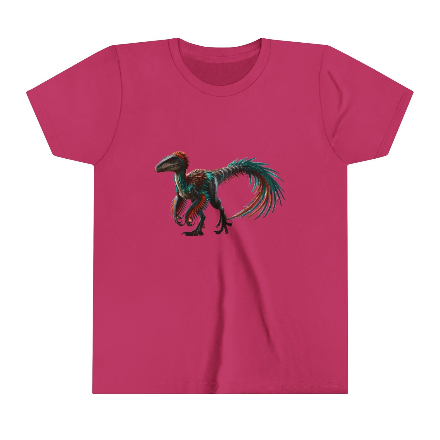 Youth Bright & Bold Velociraptor Tee β Adorable Dino Fun in Orange & Green! π¦ππΏ - Unisex Jersey Short Sleeve Tee Super Comfy Dino T-Shirt Gift