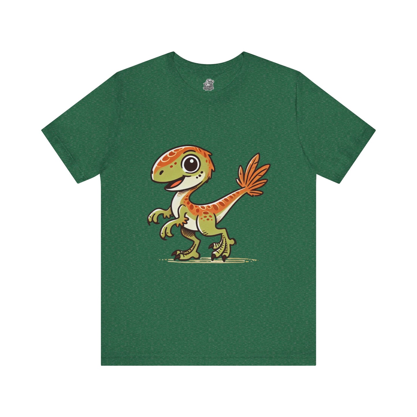 Playful Green Velociraptor Tee β Cute Dino Style with a Splash of Fun! π¦ππΏ - Unisex Jersey Short Sleeve Tee Super Comfy Dino T-Shirt Gift
