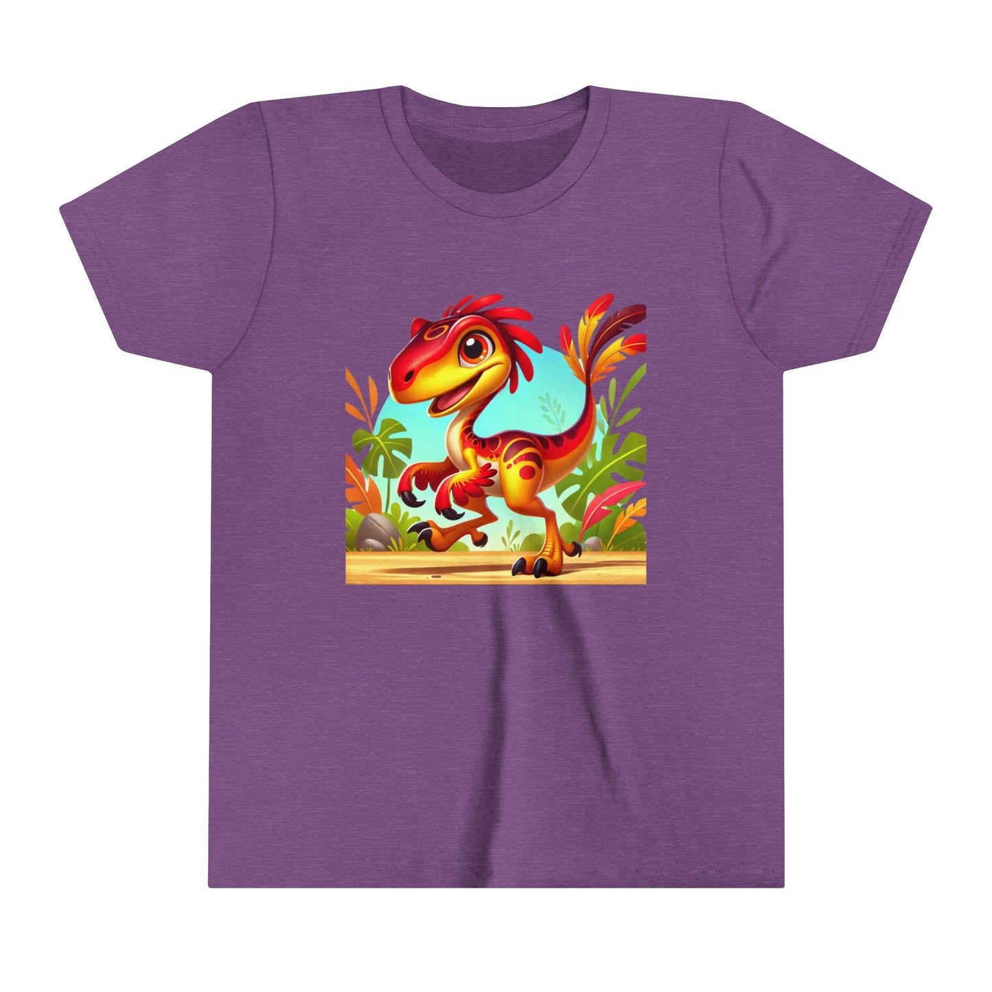 Youth Vibrant Jungle Velociraptor Tee β Fun, Fierce, and Full of Color! π¦πΊπΏ - Unisex Jersey Short Sleeve Tee Super Comfy Dino T-Shirt Gift