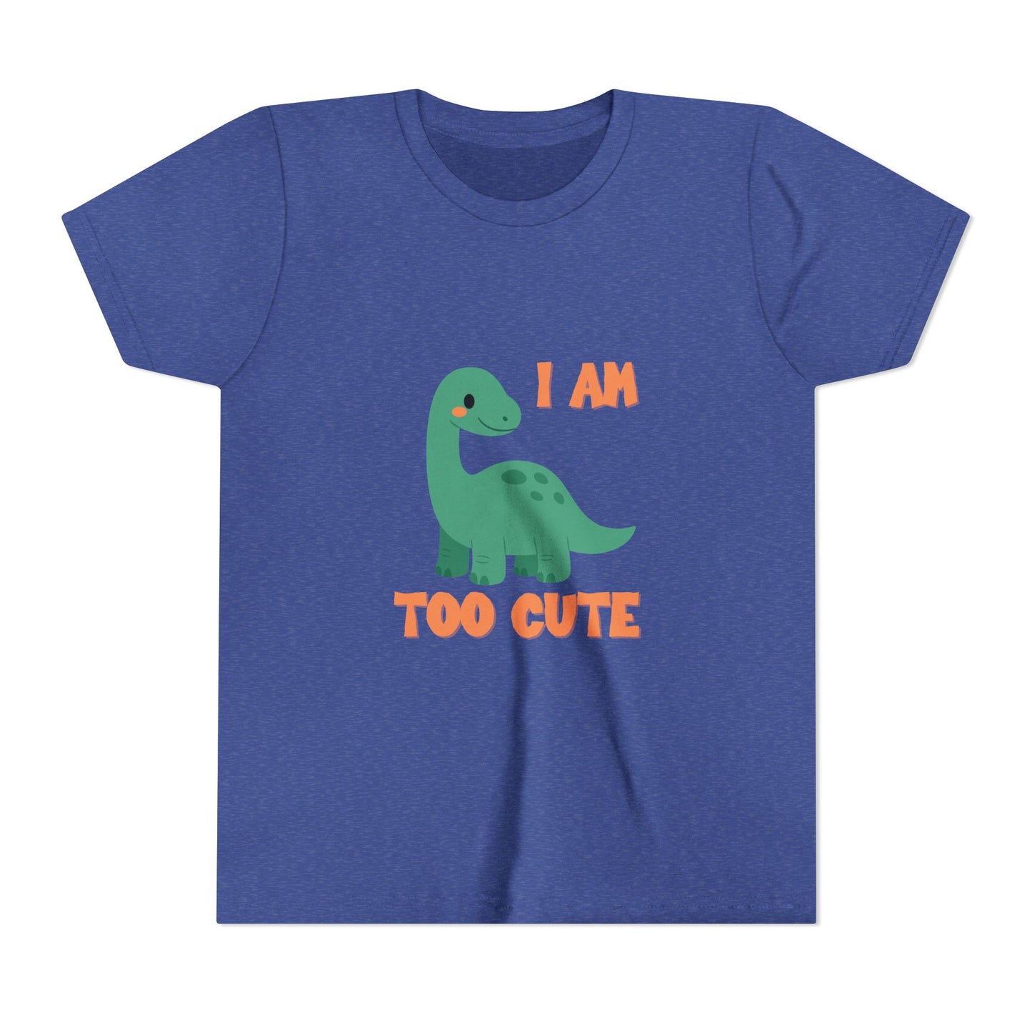I AM TOO CUTE Youth Size T-Shirt for kids who love dinosaurs