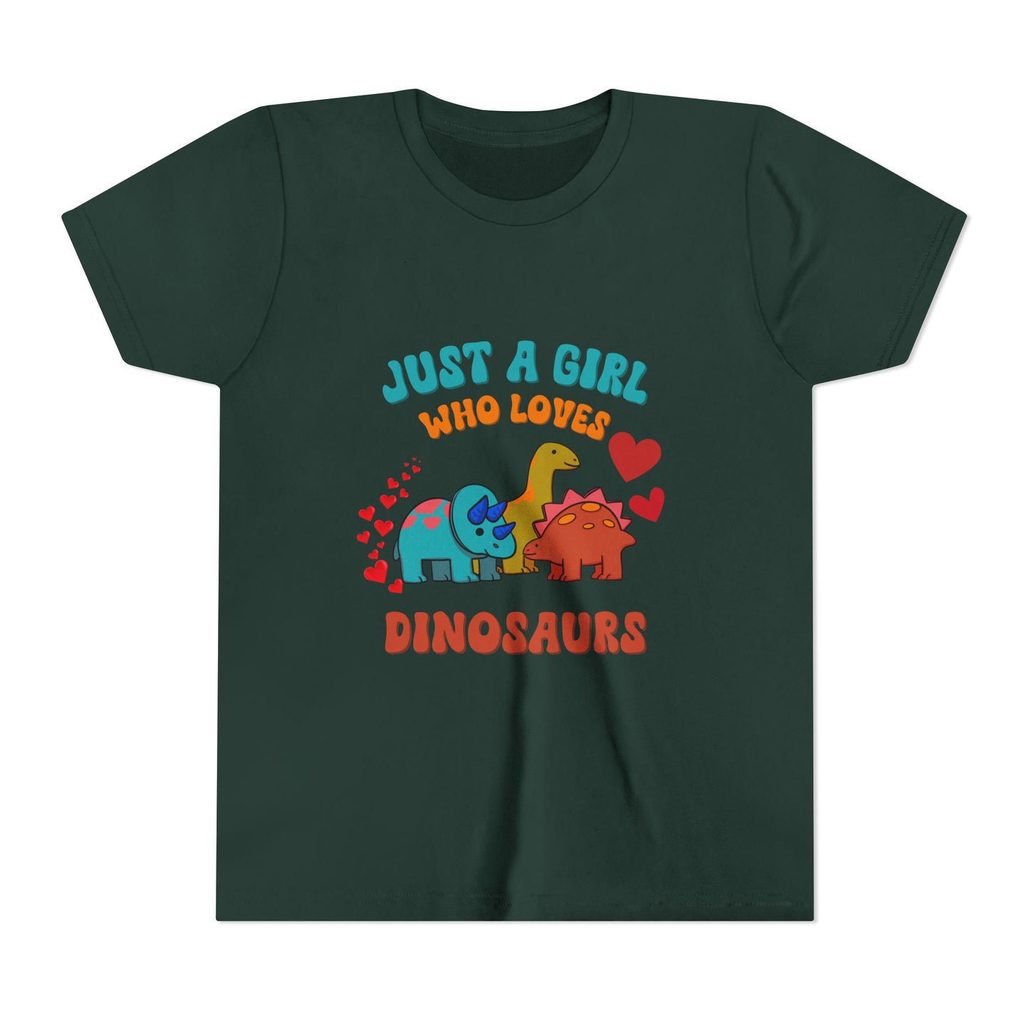 Just a Girl Who Loves Dinosaurs Youth Size T-Shirt Stem Tweens and Teens who Love Dinosaurs Tshirts