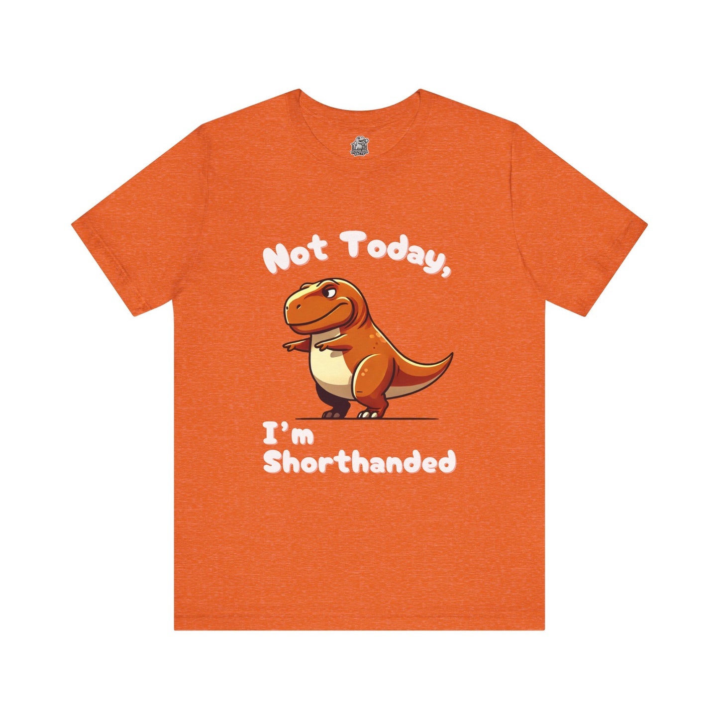 Chubby Not Today, I’m ShorthandedUnisex T-Shirt – Cute Floral Dino Design with Stegosaurus & Triceratops