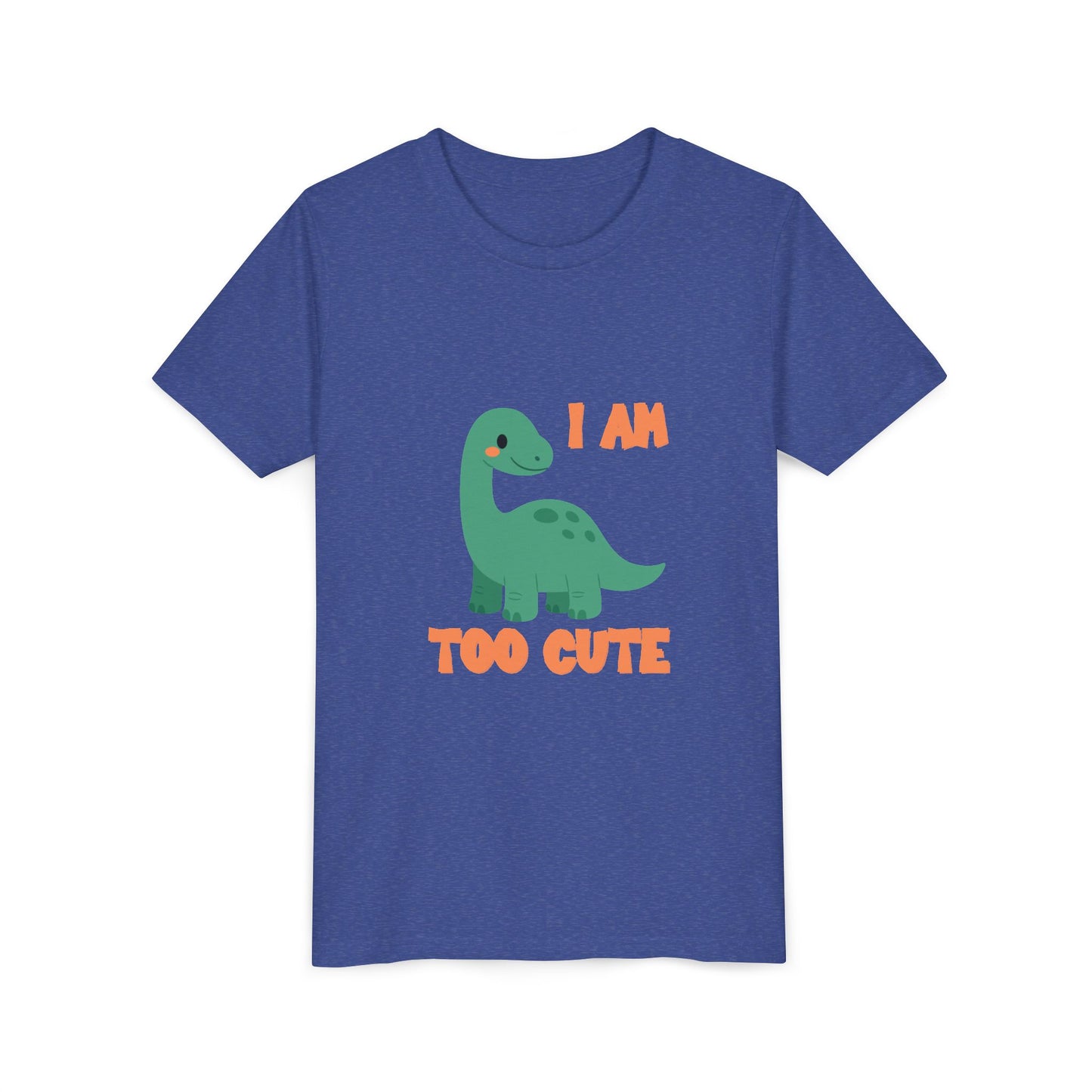 I AM TOO CUTE Youth Size T-Shirt for kids who love dinosaurs