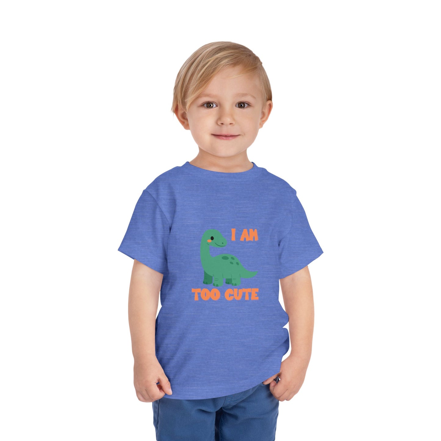 I AM TOO CUTE Toddler Size T-Shirt for kids who love dinosaurs