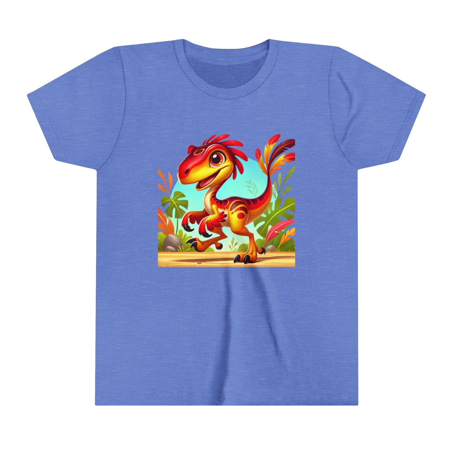 Youth Vibrant Jungle Velociraptor Tee β Fun, Fierce, and Full of Color! π¦πΊπΏ - Unisex Jersey Short Sleeve Tee Super Comfy Dino T-Shirt Gift