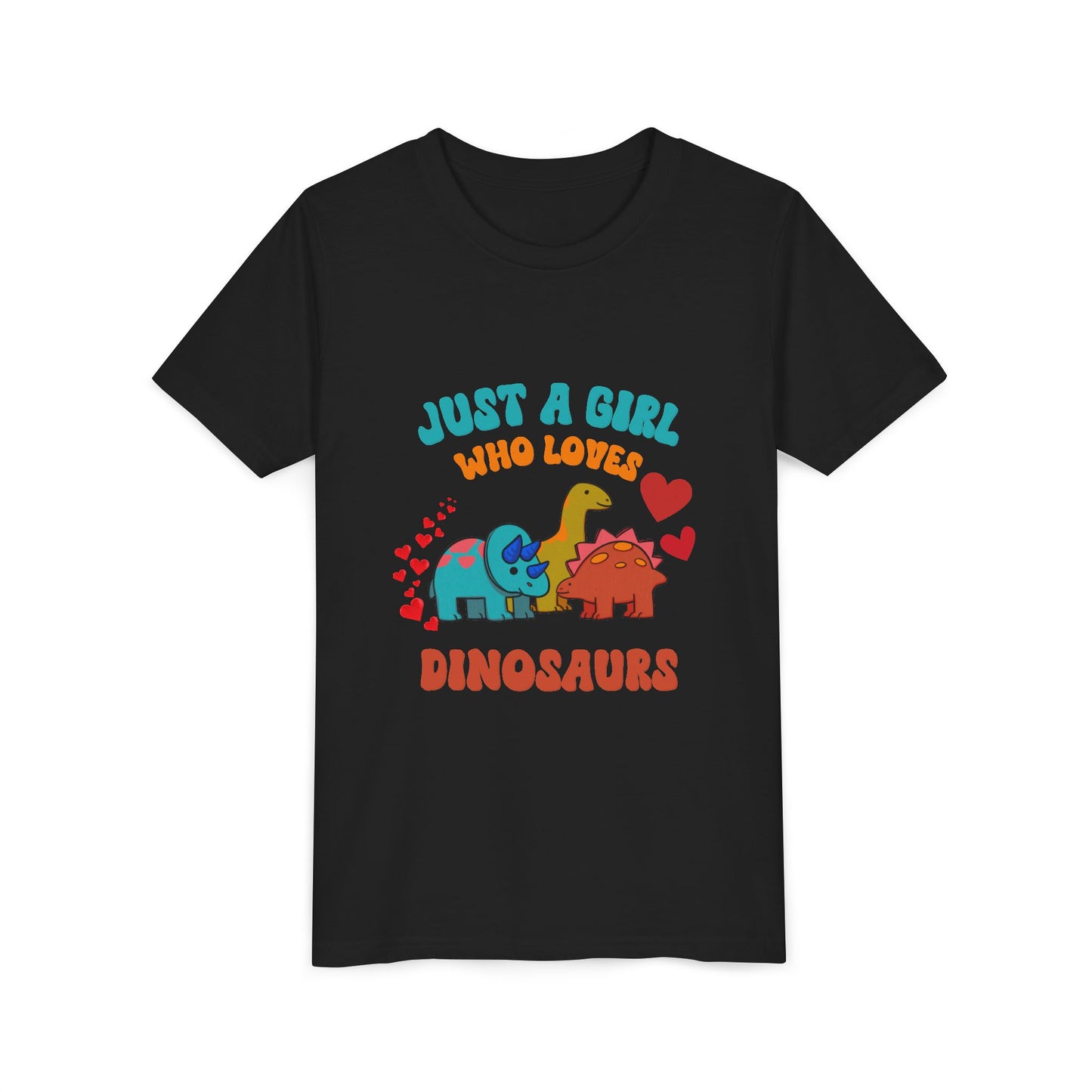 Just a Girl Who Loves Dinosaurs Youth Size T-Shirt Stem Tweens and Teens who Love Dinosaurs Tshirts