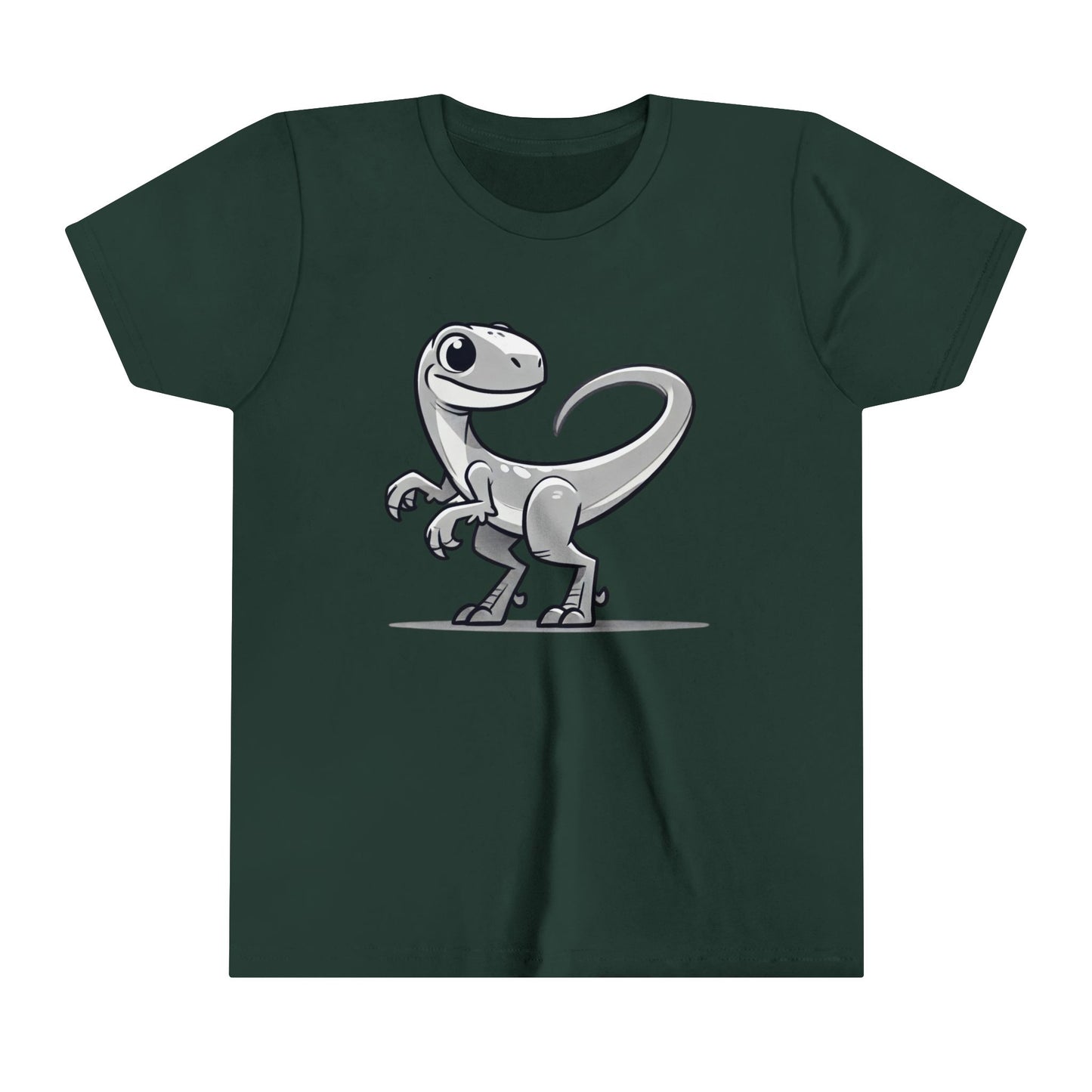 Youth Cute Velociraptor Cartoon Tee β Dino Fun for All Ages! π¦β¨ - Unisex Jersey Short Sleeve Tee Super Comfy Dino T-Shirt Gift