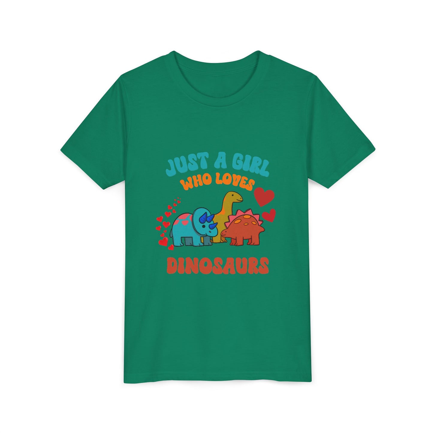 Just a Girl Who Loves Dinosaurs Youth Size T-Shirt Stem Tweens and Teens who Love Dinosaurs Tshirts
