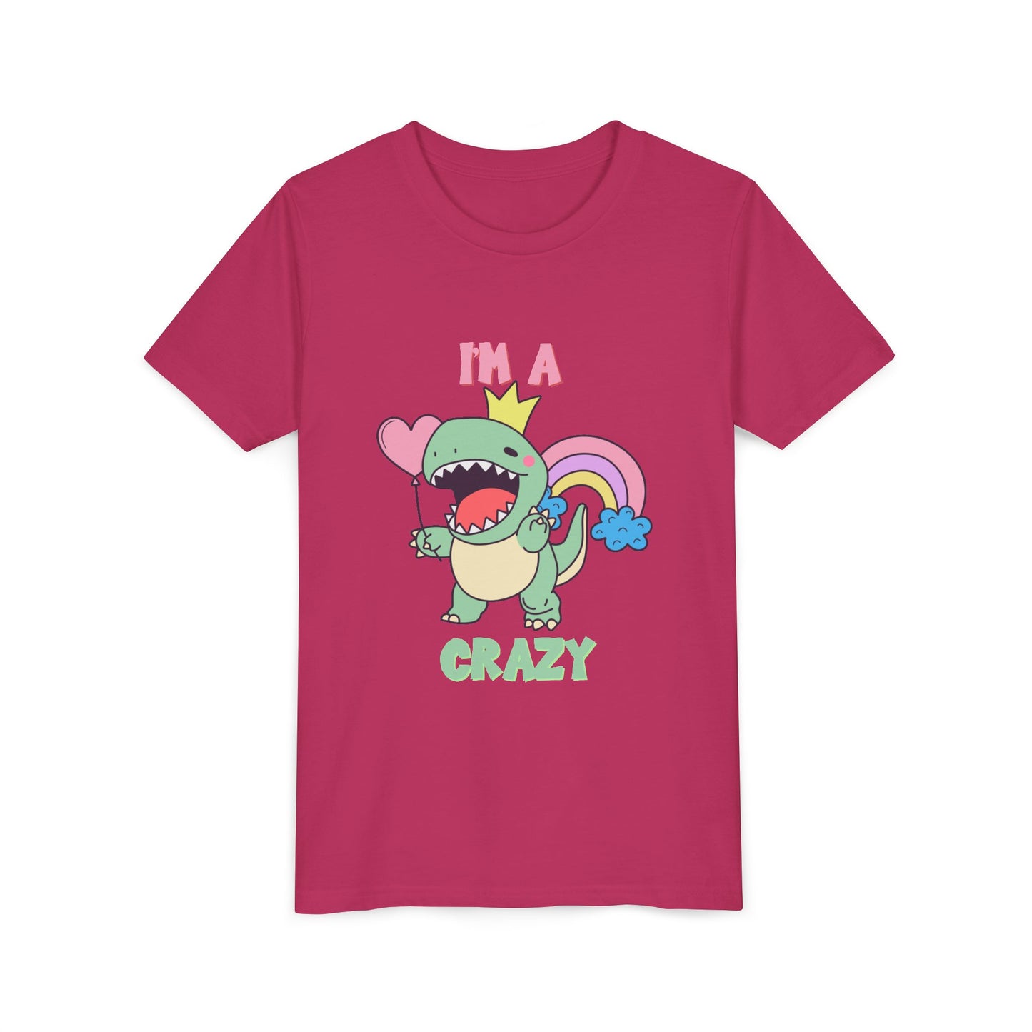 Crazy Cretaceous Cutie Youth Size T-Shirt for kids who love dinosaurs