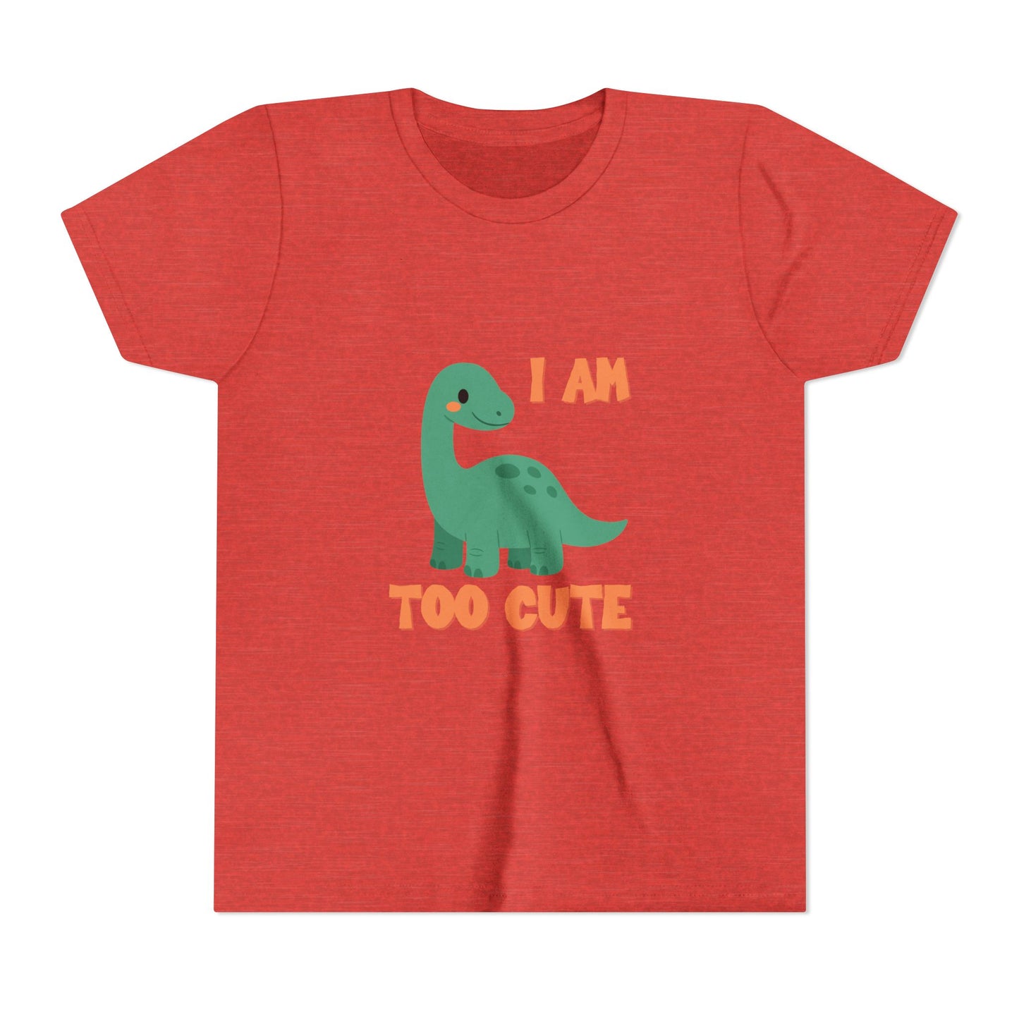 I AM TOO CUTE Youth Size T-Shirt for kids who love dinosaurs
