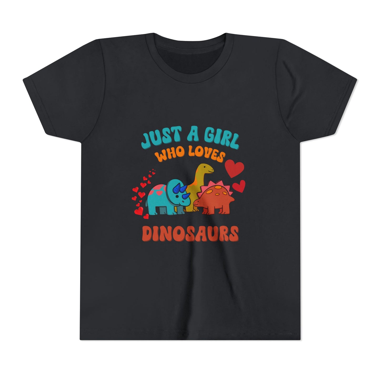 Just a Girl Who Loves Dinosaurs Youth Size T-Shirt Stem Tweens and Teens who Love Dinosaurs Tshirts