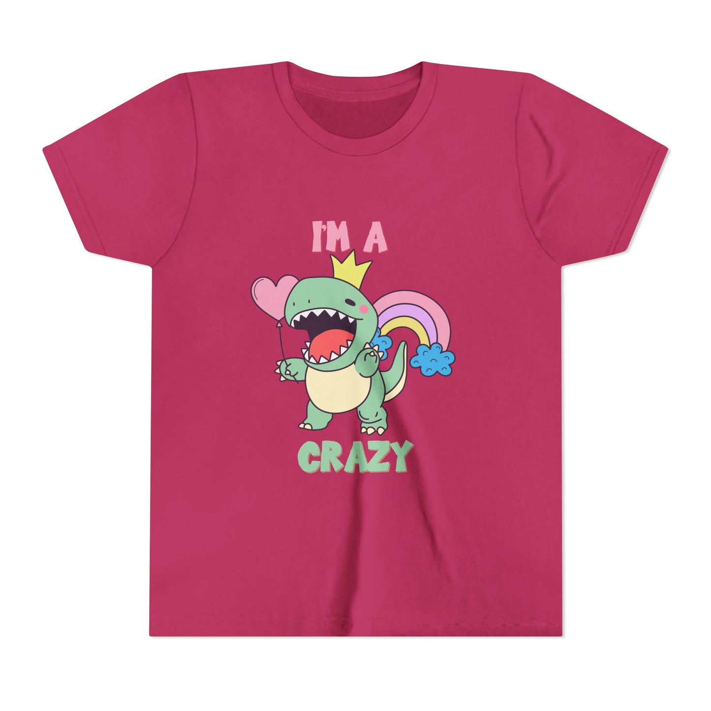 Crazy Cretaceous Cutie Youth Size T-Shirt for kids who love dinosaurs