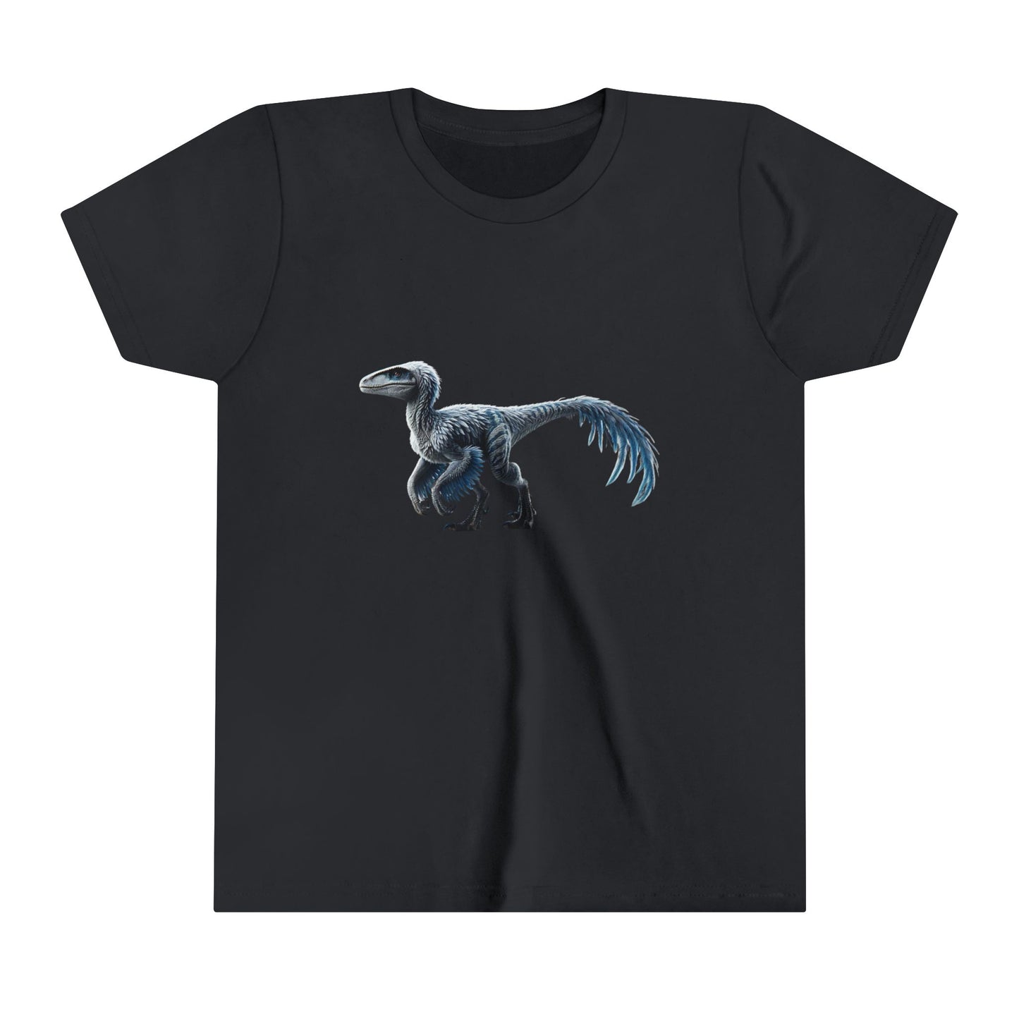 Youth Icy Blue Feathered Velociraptor Tee β Fierce Style in Cool Tones! π¦βοΈπ - Unisex Jersey Short Sleeve Tee Super Comfy Dino T-Shirt Gift