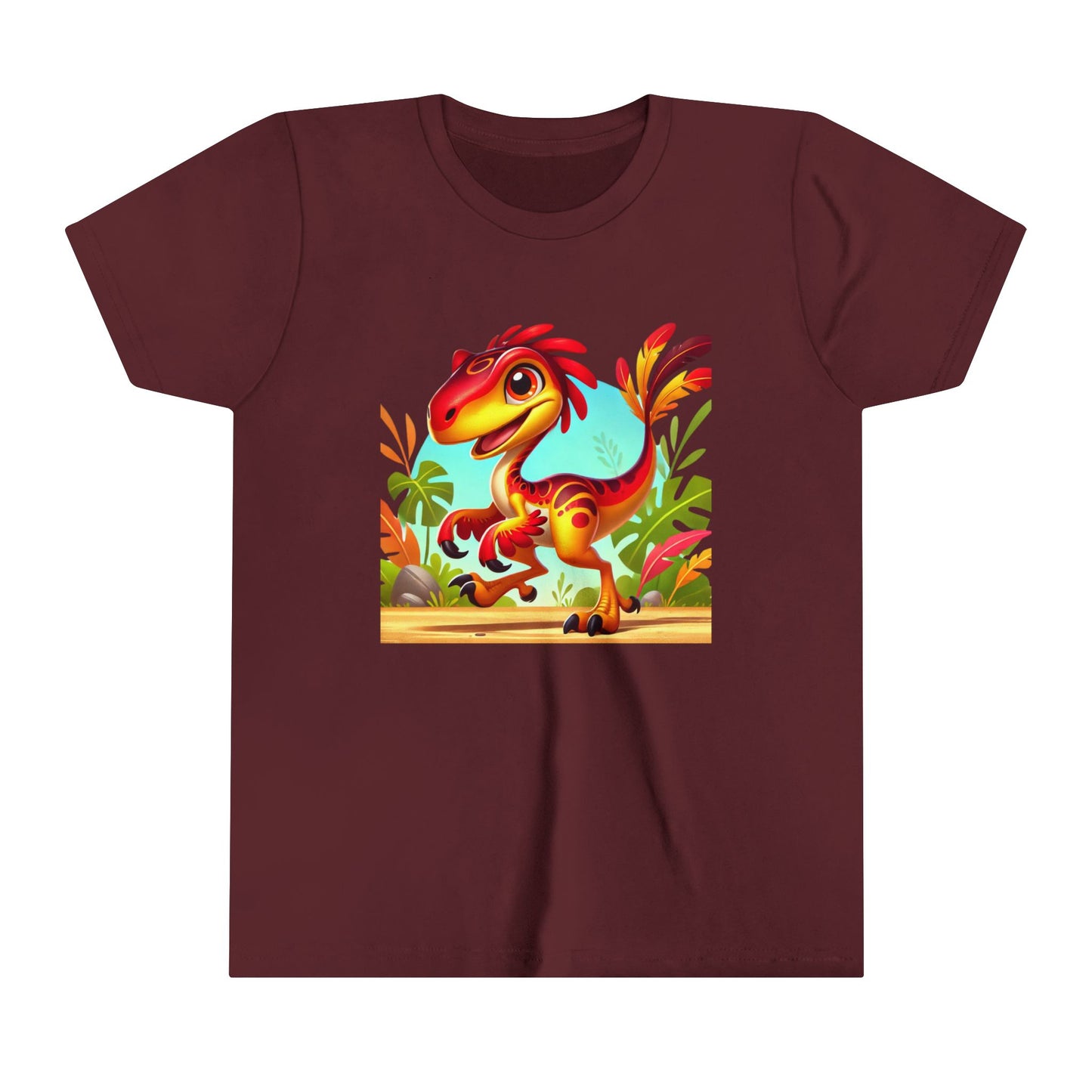 Youth Vibrant Jungle Velociraptor Tee β Fun, Fierce, and Full of Color! π¦πΊπΏ - Unisex Jersey Short Sleeve Tee Super Comfy Dino T-Shirt Gift