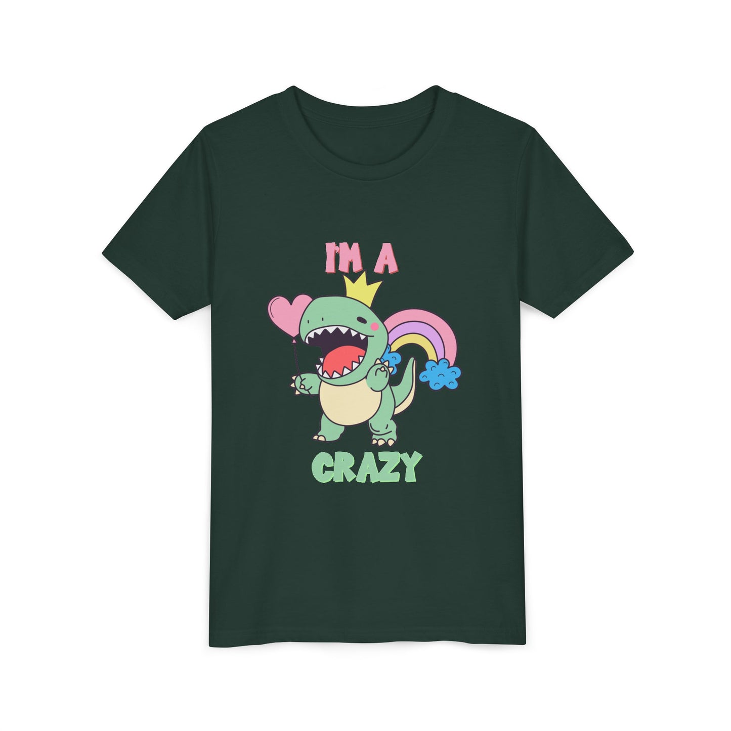 Crazy Cretaceous Cutie Youth Size T-Shirt for kids who love dinosaurs