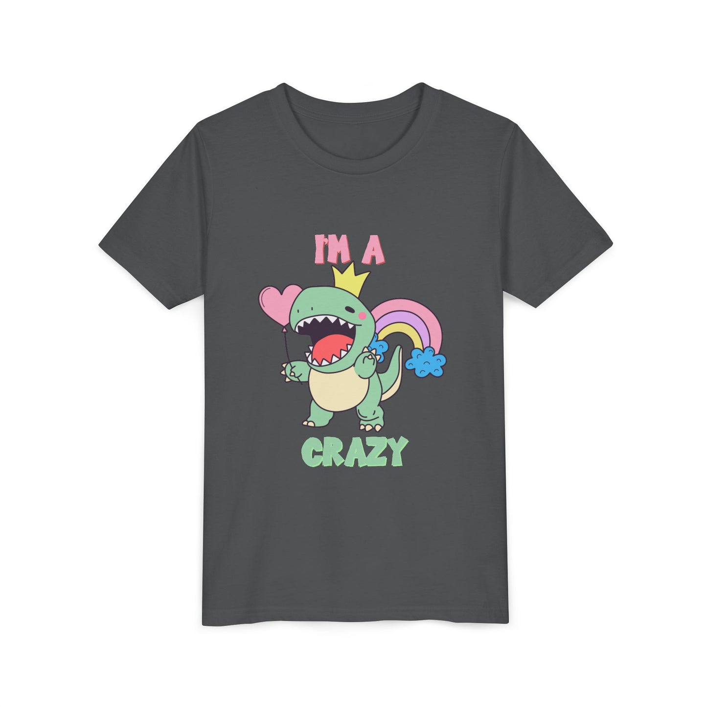 Crazy Cretaceous Cutie Youth Size T-Shirt for kids who love dinosaurs