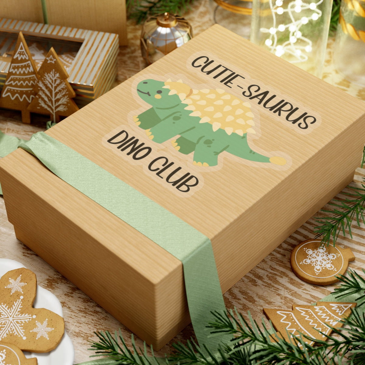 Ankylosaurus Cutie Saurus Dino Club Green - Amazing Kiss-Cut Sticker Gift to dino decorate any surface