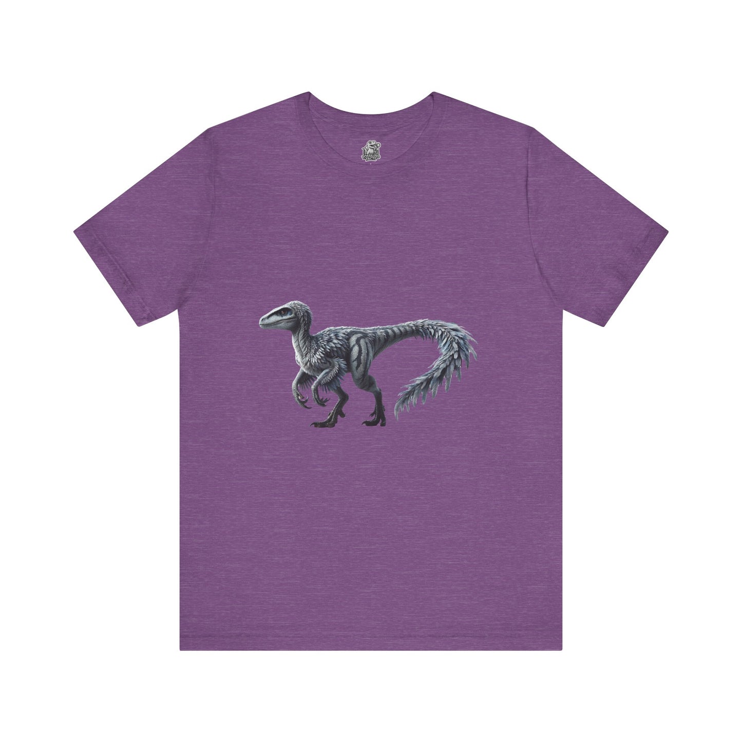 Elegant Feathered Velociraptor Tee β Sleek Style in Striking Silver & Gray π¦πβοΈ - Unisex Jersey Short Sleeve Tee Super Comfy Dino T-Shirt Gift