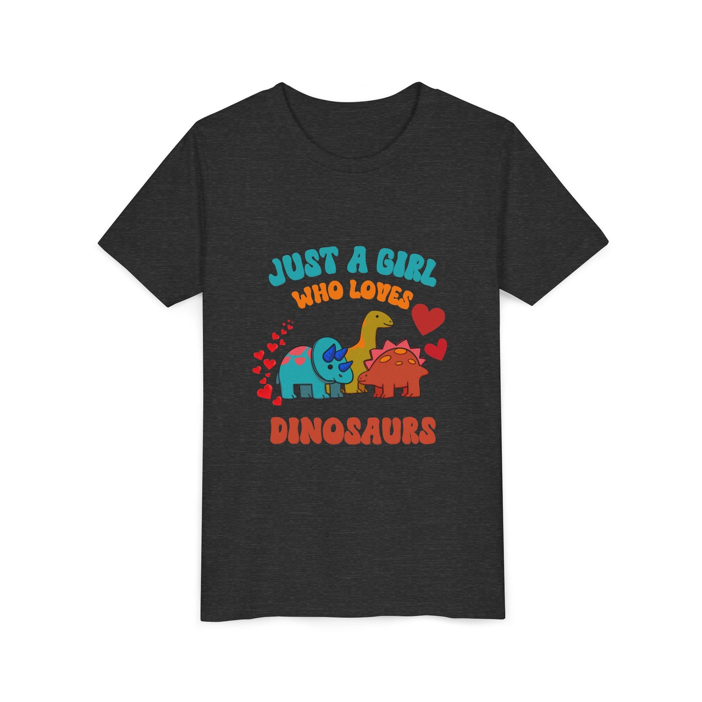 Just a Girl Who Loves Dinosaurs Youth Size T-Shirt Stem Tweens and Teens who Love Dinosaurs Tshirts