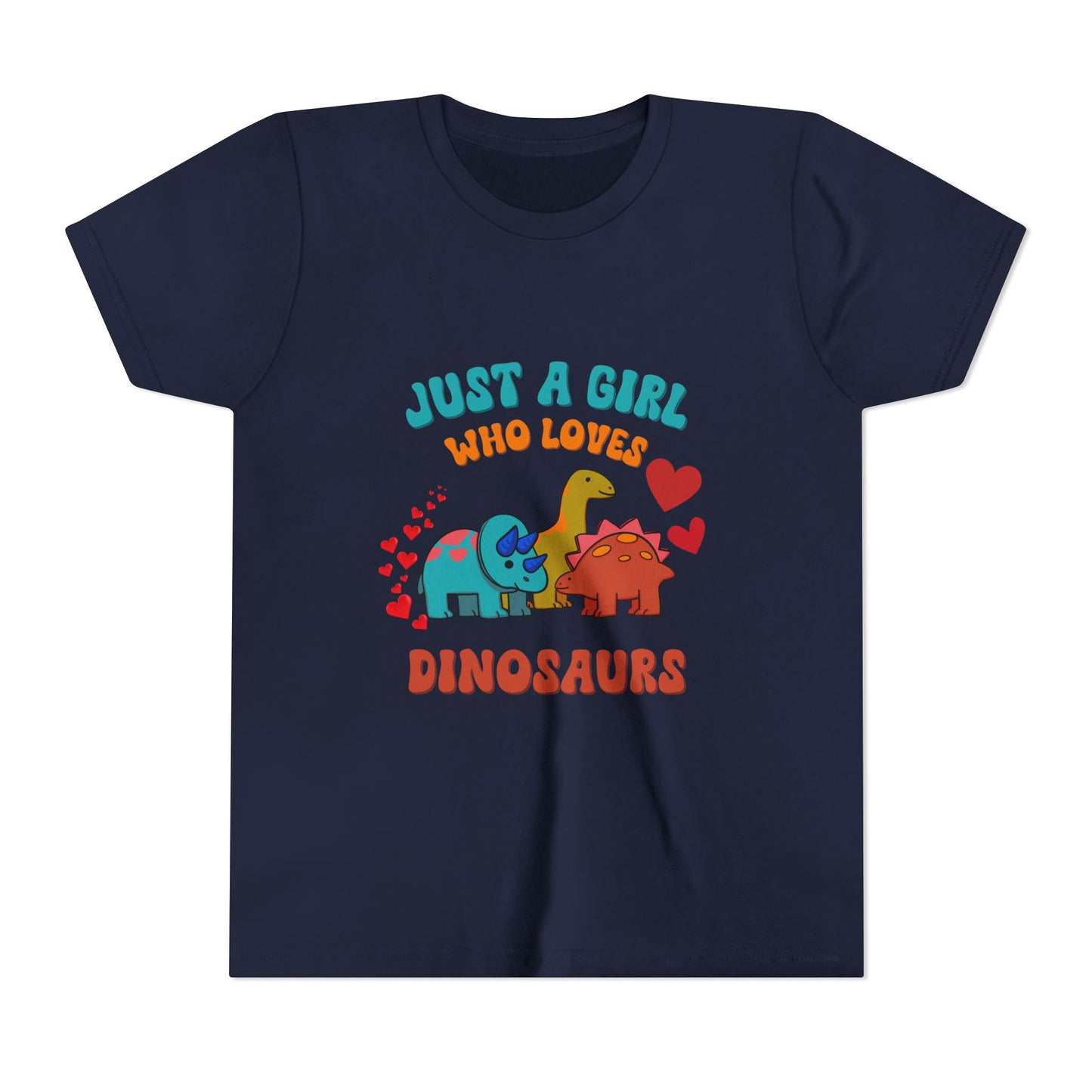 Just a Girl Who Loves Dinosaurs Youth Size T-Shirt Stem Tweens and Teens who Love Dinosaurs Tshirts