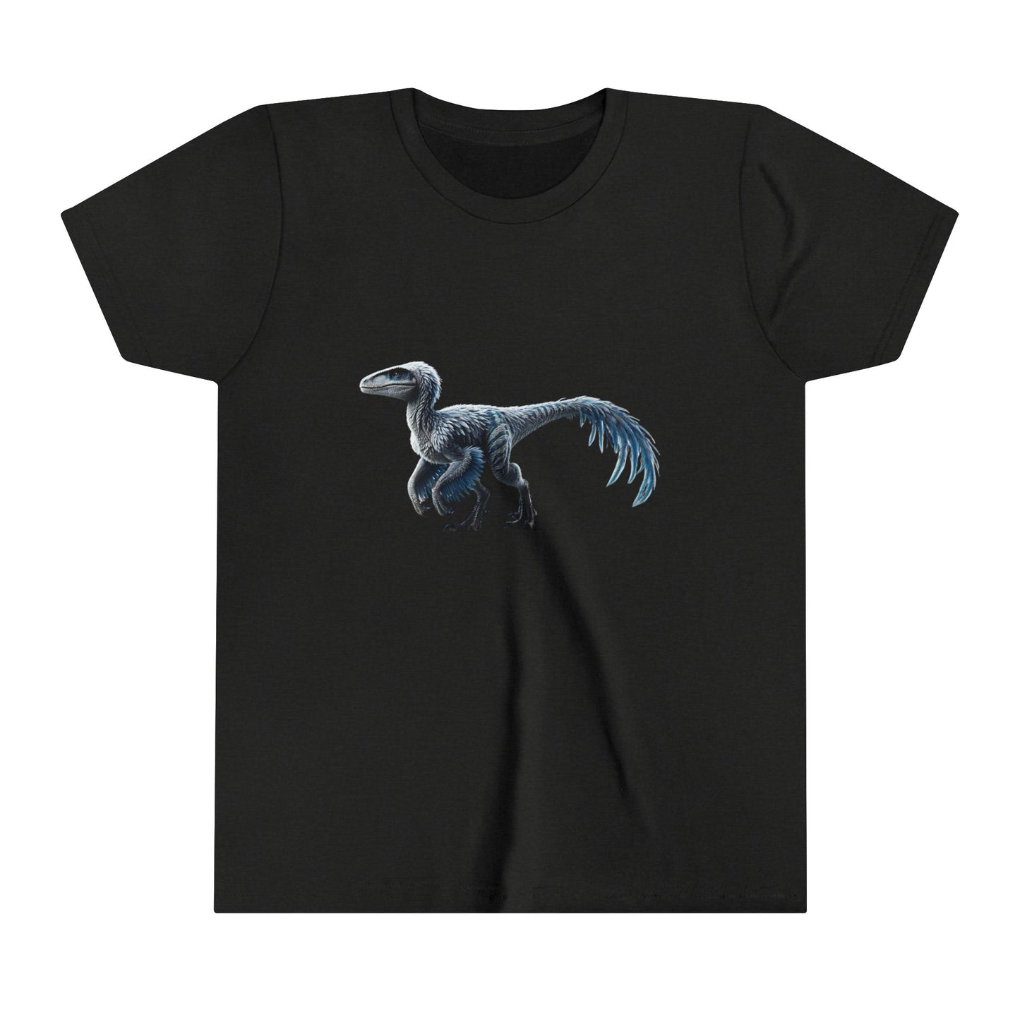 Youth Icy Blue Feathered Velociraptor Tee β Fierce Style in Cool Tones! π¦βοΈπ - Unisex Jersey Short Sleeve Tee Super Comfy Dino T-Shirt Gift