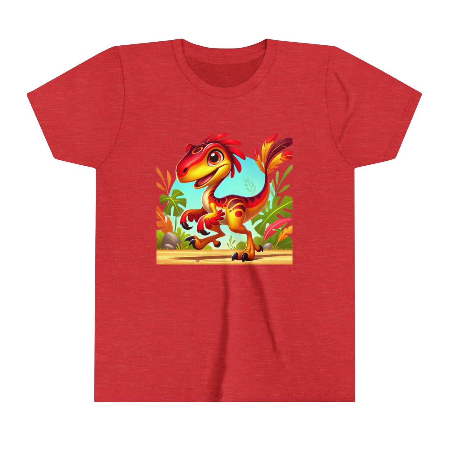 Youth Vibrant Jungle Velociraptor Tee β Fun, Fierce, and Full of Color! π¦πΊπΏ - Unisex Jersey Short Sleeve Tee Super Comfy Dino T-Shirt Gift