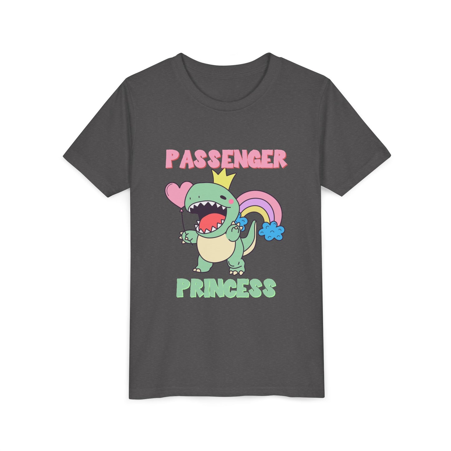 Passenger Princess Rex Youth Size T-Shirt for kids who love dinosaurs