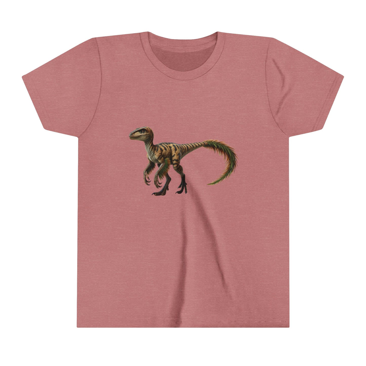 Youth Fiercely Feathered Velociraptor Tee β A Wild Splash of Style and Prehistoric Flair! π¦ππΏ - Unisex Jersey Short Sleeve Tee Super Comfy Dino T-Shirt Gift