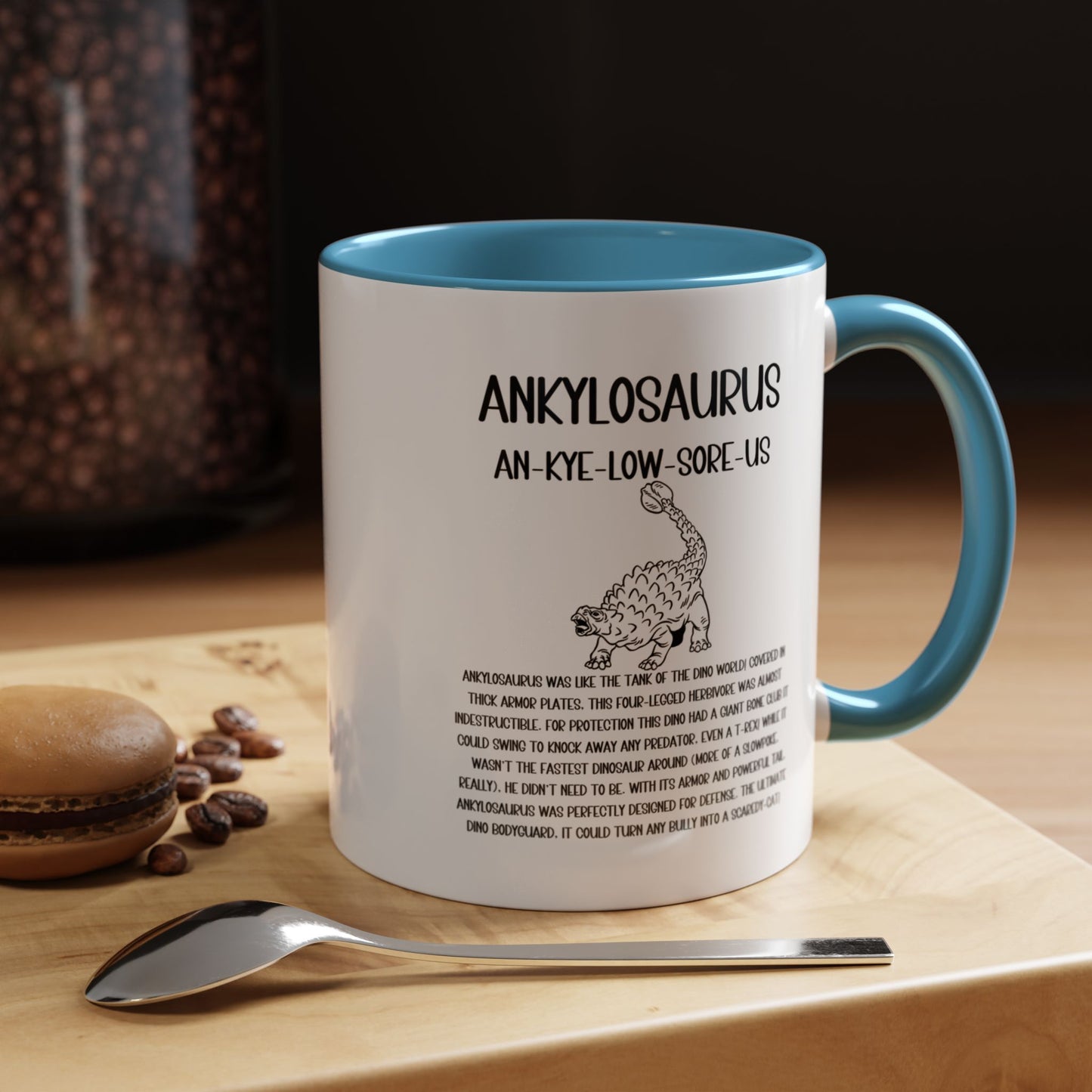 Defensive  Ankylosaurus Mug with Detailed Black Graphic Amazing Gift for the Dino Lovers in your life