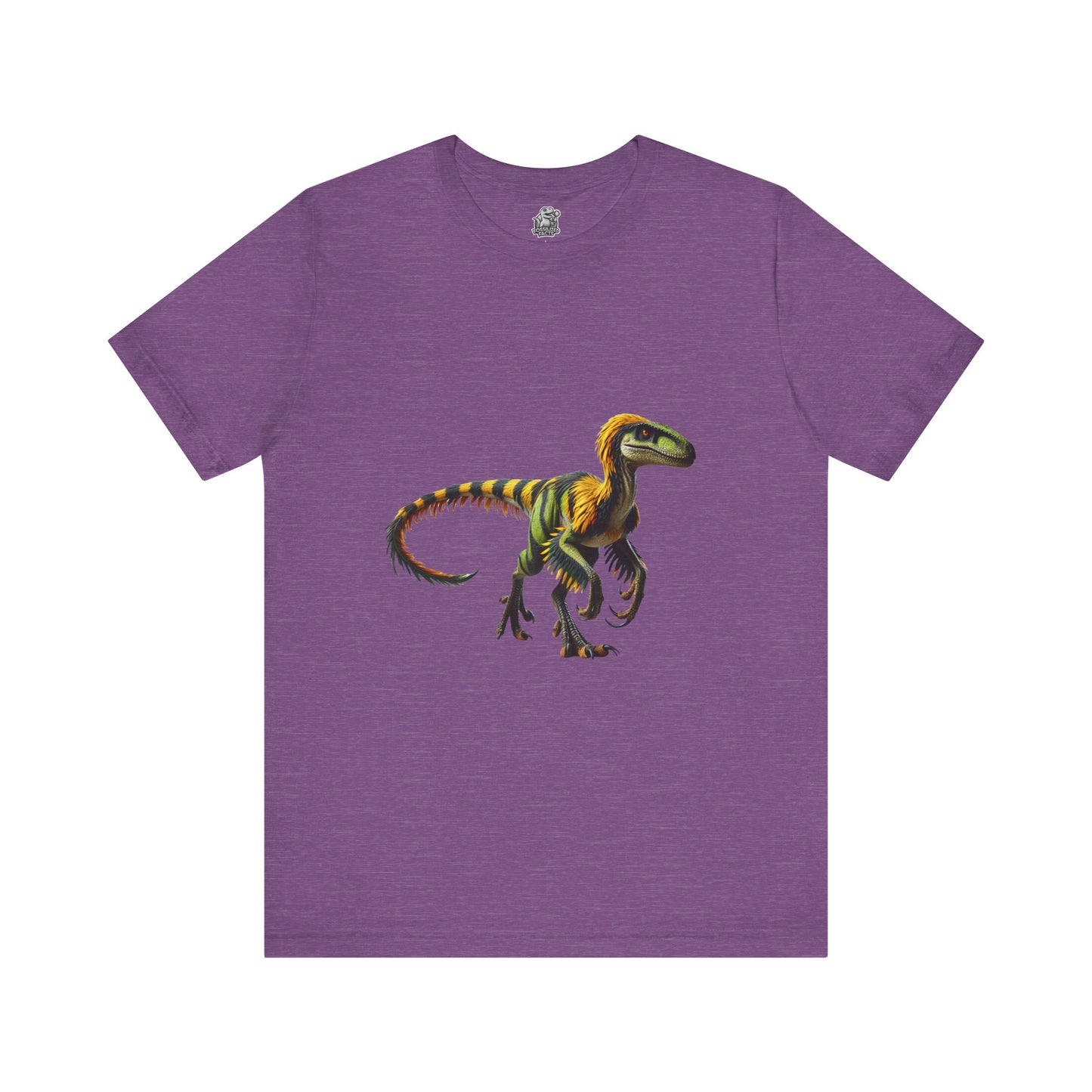 Vibrant Jungle Velociraptor Tee – Bold Green & Yellow Dino Style! 🦖🌿🔥 - Unisex Jersey Short Sleeve Tee Super Comfy Dino T-Shirt Gift