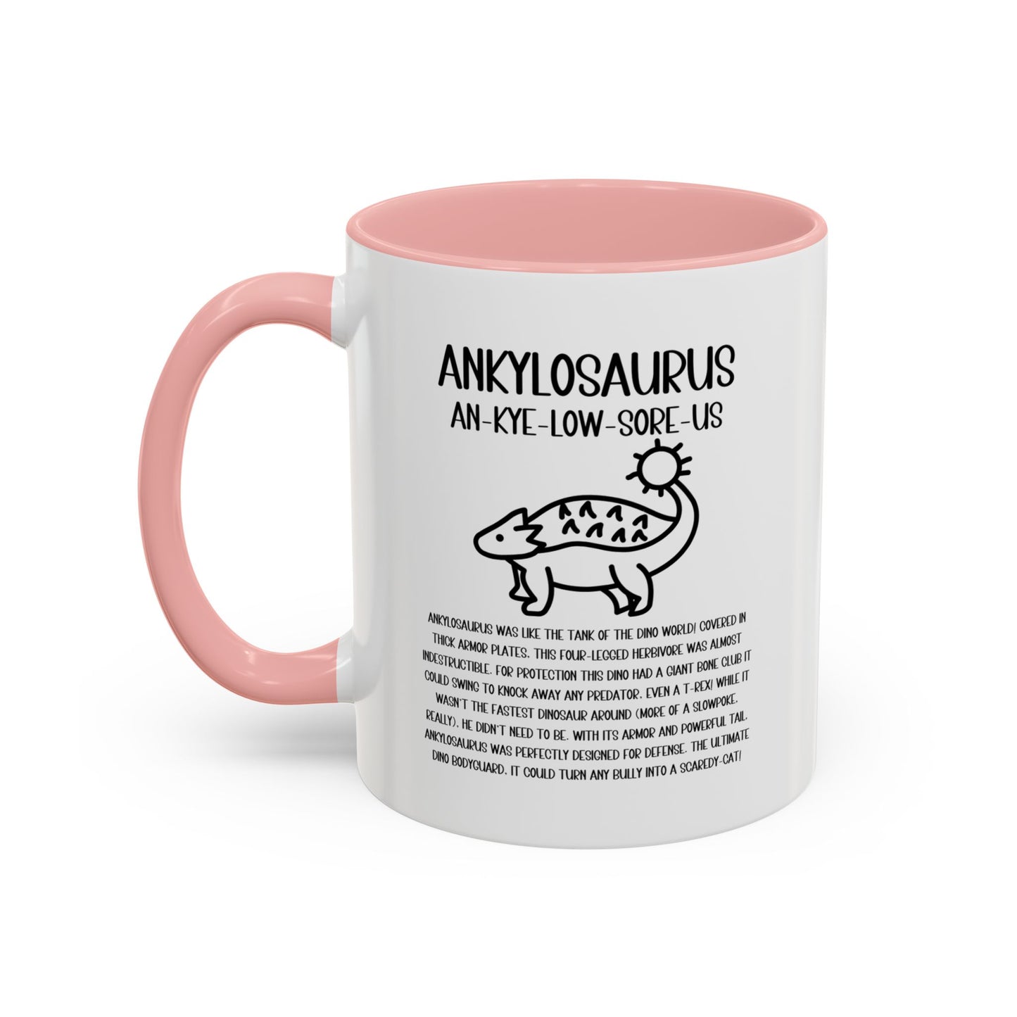 Cute Ankylosaurus Mug with Detailed Black Graphic Amazing Gift for the Dino Lovers in your life