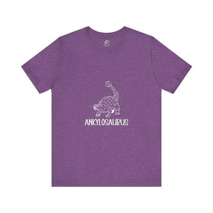 Defensive Ankylosaurus White Graphics- Unisex Jersey Short Sleeve Tee Super Comfy Dino T-Shirt Gift