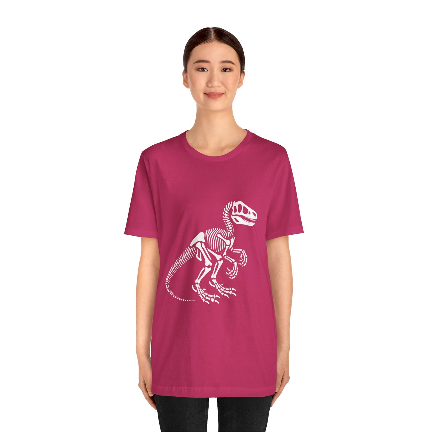 Velociraptor Skeleton Tee – Bold Fossil Graphic for Dinosaur Lovers! 🦖🦴✨ - Unisex Jersey Short Sleeve Tee Super Comfy Dino T-Shirt Gift