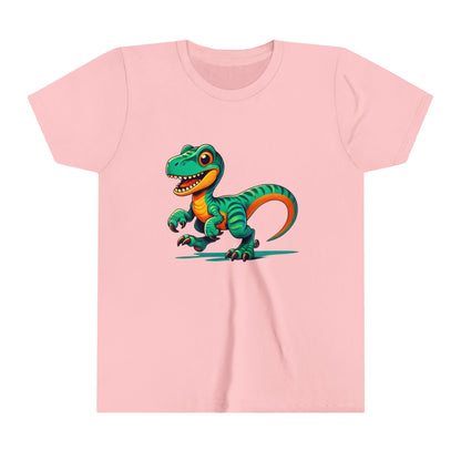 Youth Adorable Teal & Orange Baby Dinosaur Toy – Perfect for Dino-Loving Kids!🌊🦖💙 - Unisex Jersey Short Sleeve Tee Super Comfy Dino T-Shirt Gift