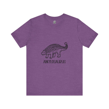 Outlined Ankylosaurus Black Graphic - Unisex Jersey Short Sleeve Tee Super Comfy Dino T-Shirt Gift