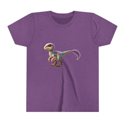 Youth Dreamy Pastel Velociraptor Tee – Soft & Stylish Dino Vibes in Lavender & Mint! 🦖💜🌿 - Unisex Jersey Short Sleeve Tee Super Comfy Dino T-Shirt Gift