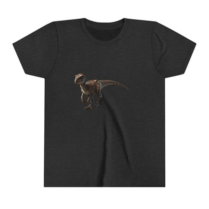 Youth Playful Velociraptor Tee – Bring Dino Adventure to Your Day! 🦖 - Unisex Jersey Short Sleeve Tee Super Comfy Dino T-Shirt Gift