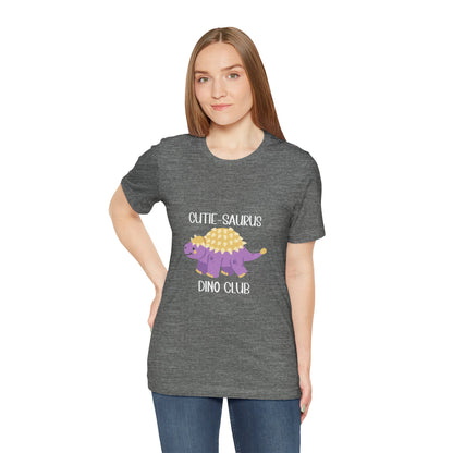 Ankylosaurus Ankylosaurus Cutie Saurus Dino Club Purple - White Graphic - Unisex Jersey Short Sleeve Tee Super Comfy Dino T-Shirt Gift