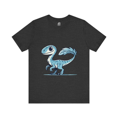 Charming Blue Velociraptor Tee – Cool Dino Style with a Playful Twist! 🦖💙❄️ - Unisex Jersey Short Sleeve Tee Super Comfy Dino T-Shirt Gift