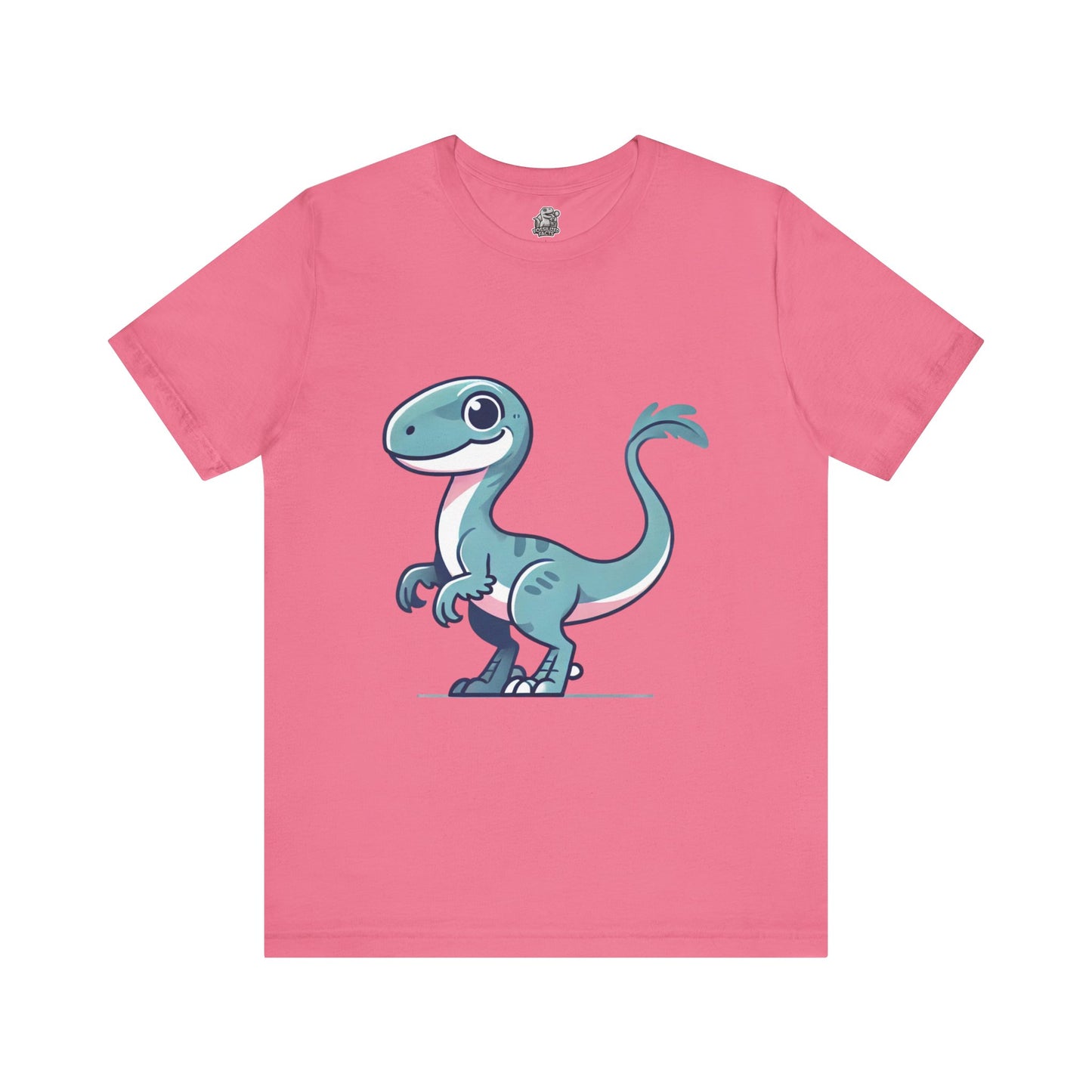 Adorable Blue Cartoon Cartoon Velociraptor - Unisex Jersey Short Sleeve Tee Super Comfy Dino T-Shirt Gift