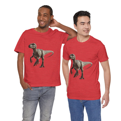 Brown Tone Theatrical Velociraptor - Unisex Jersey Short Sleeve Tee Super Comfy Dino T-Shirt Gift