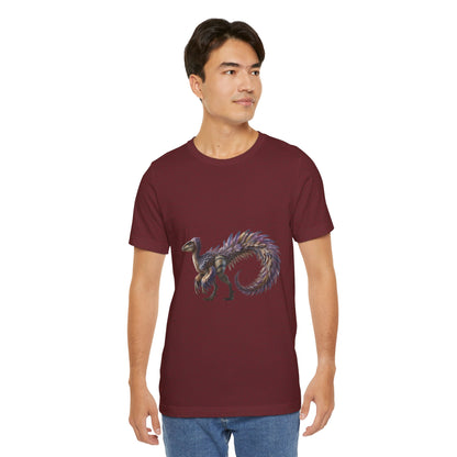 Majestic Feathered Velociraptor Tee – Fierce, Fabulous, and Full of Flair! 🦖💜✨ - Unisex Jersey Short Sleeve Tee Super Comfy Dino T-Shirt Gift