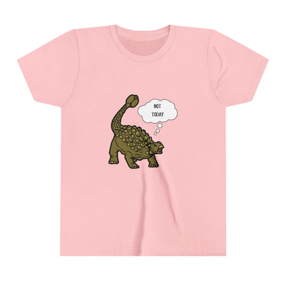 Youth Ankylosaurus Not Today Graphic - Unisex Jersey Short Sleeve Tee Super Comfy Dino T-Shirt Gift