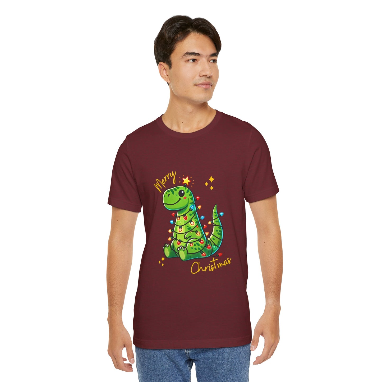 Tree Rex Merry Christmas Devan - Unisex Jersey Short Sleeve Tee Super Comfy Dino T-Shirt Gift